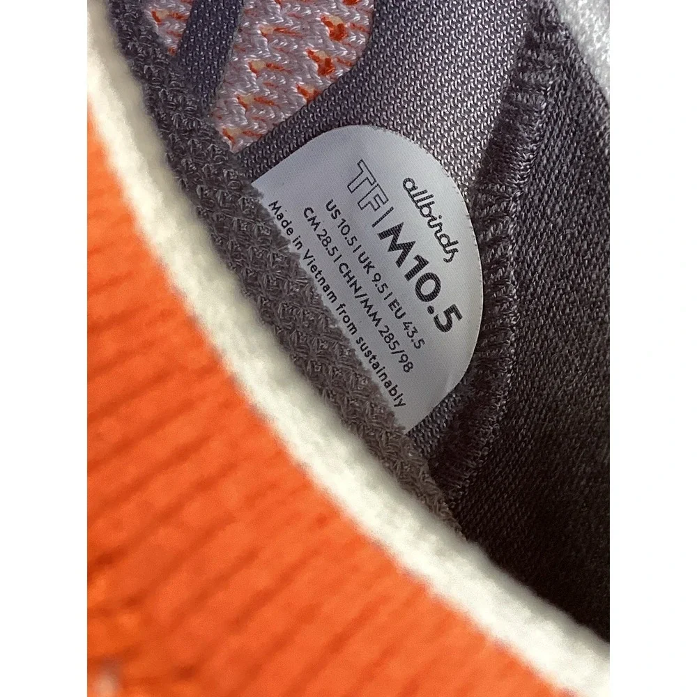 Allbirds Tree Flyer Shoes Mens 10.5 Orange Lace Up Athletic Running Sneakers